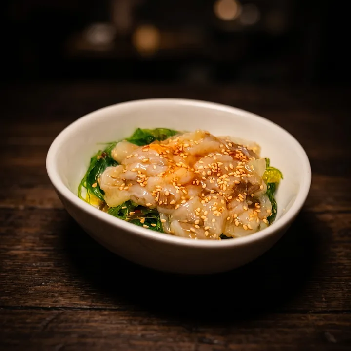 Tako Wasabi With Seaweed Salad